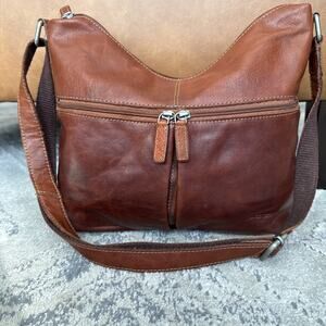 JACK GEORGES Hobo Bag - Voyager Uptown Leather Bag Brown